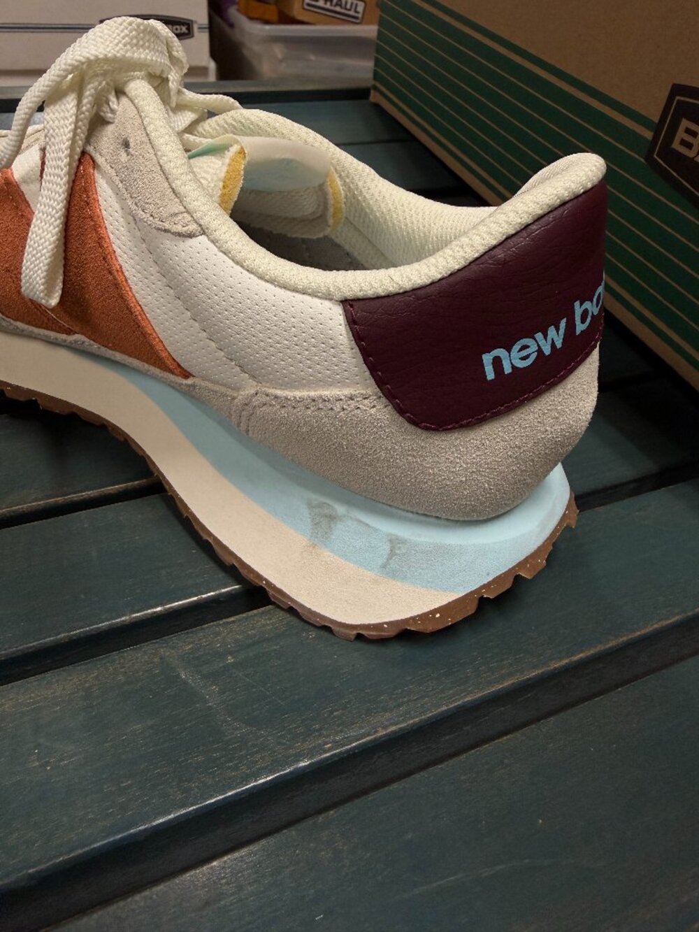 New Balance 237 Sneakers Cream Orange Blue - Picture 4 of 5